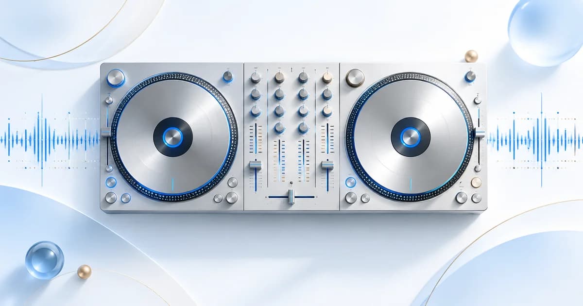 DJ matching two tracks by aligning BPM and beat positions